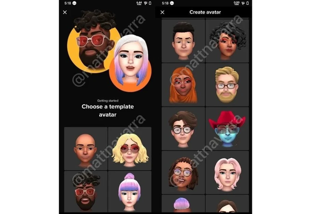 O design dos avatares lembram um pouco os Memojis da Apple (Imagem: Reprodução/Matt Navarra)