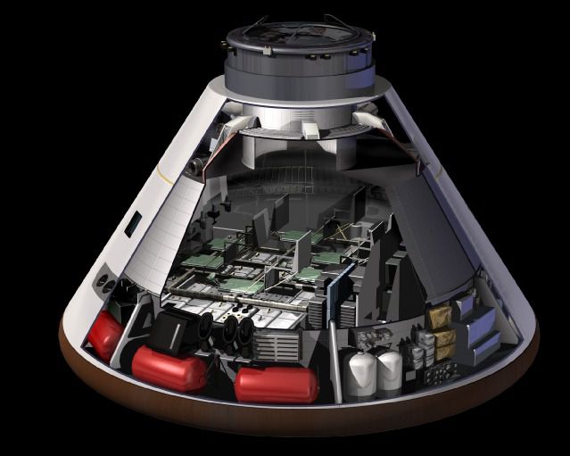 Conceito do interior do módulo de tripulação da Orion (Imagem:NASA)