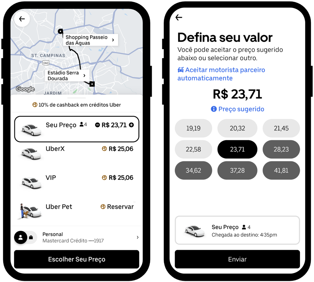 Uber testa a modalidade
