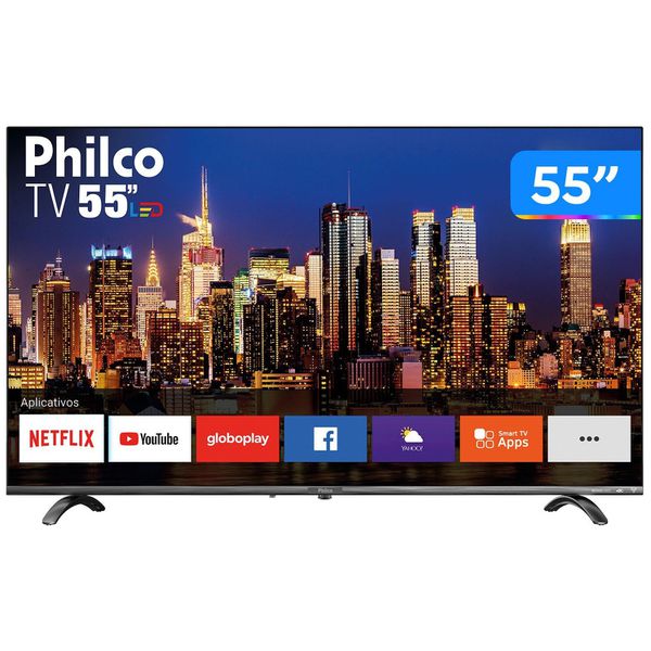 Smart TV 4K UHD D-LED 55” Philco PTV55Q20SNBL - Wi-Fi HDR 3 HDMI 2 USB
