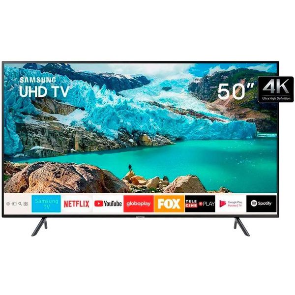 Smart TV 4K LED 50” Samsung UN50RU7100 Wi-Fi - HDR 3 HDMI 2 USB [FRETE GRÁTIS]