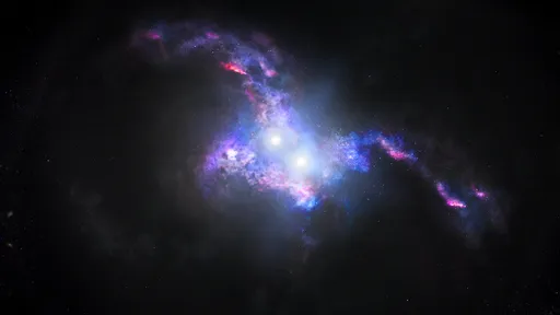 Telescópio Espacial Hubble observa quasares duplos em galáxias em fusão