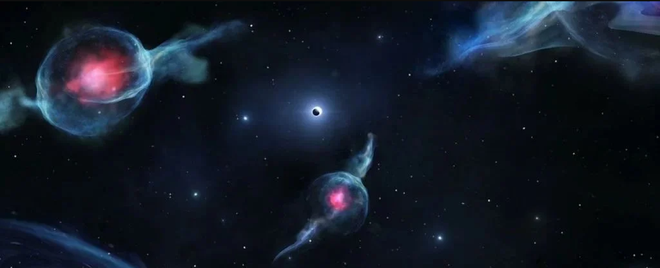 Conceito dos objetos G em torno do buraco negro supermassivo Sgr A* (Imagem: Reprodução/Jack Ciurlo/UCLA)