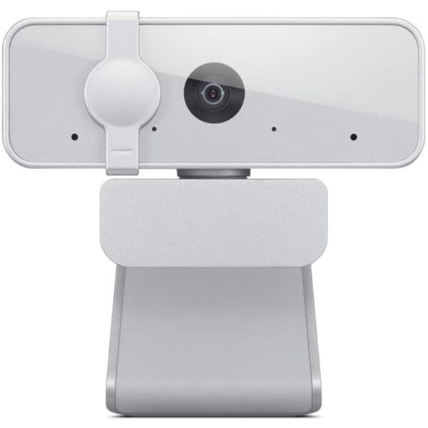 Webcam Lenovo 300 - Full HD Com 2 Microfones Integrados 1080p - Cinza Claro