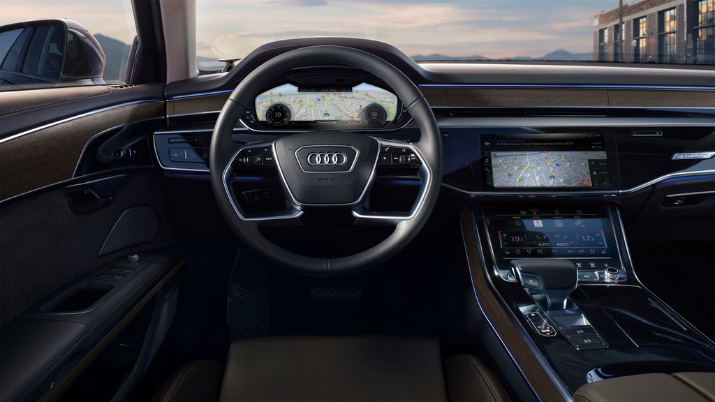 Mapa da HERE em um veículo Audi A8 / Crédito da foto: HERE Technologies