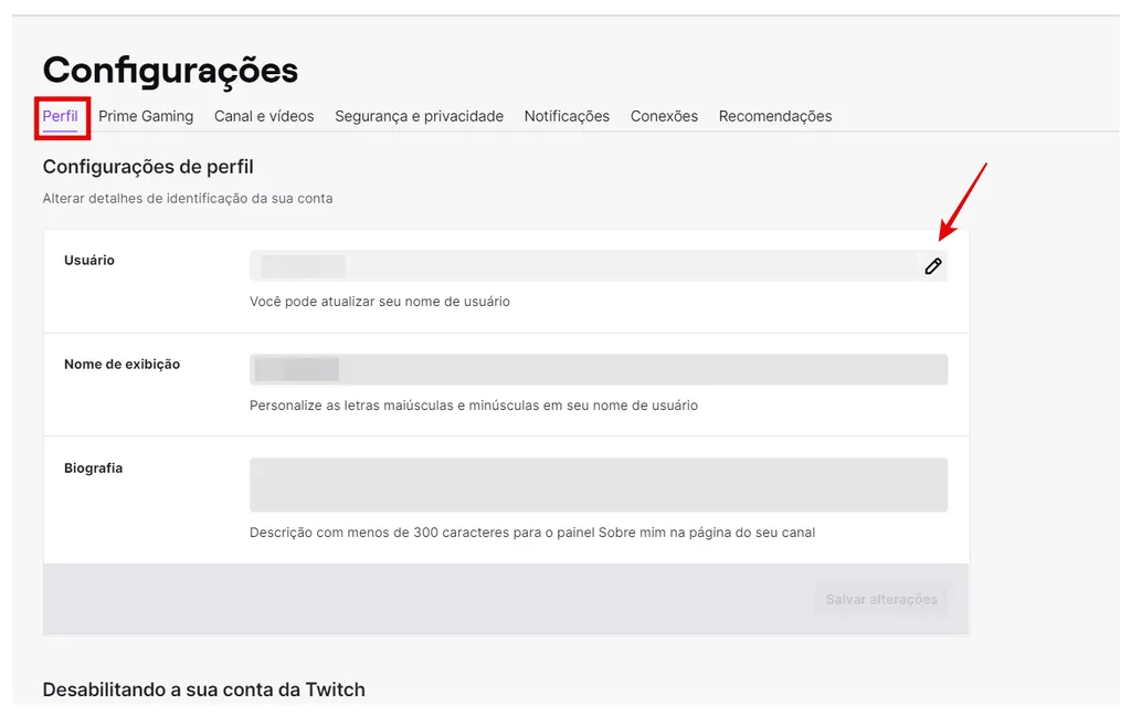 Como mudar de nome na Twitch depois de criar a conta