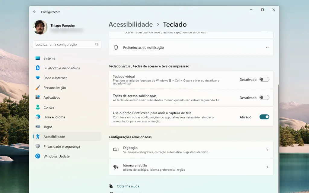 Tire print de tela de forma prática no Windows 11 (Imagem: Captura de tela/Thiago Furquim/Canaltech)