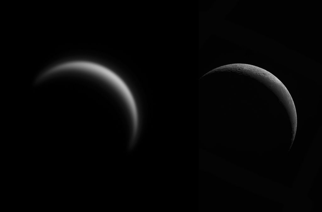 Vênus e Lua, ambos registrados na fase crescente (Imagem: Reprodução/Juan Luis Cánovas Pérez)
