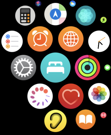 Toque no ícone de "cama" para acessar o app Sono no Apple Watch - Captura de tela: Thiago Furquim (Canaltech)