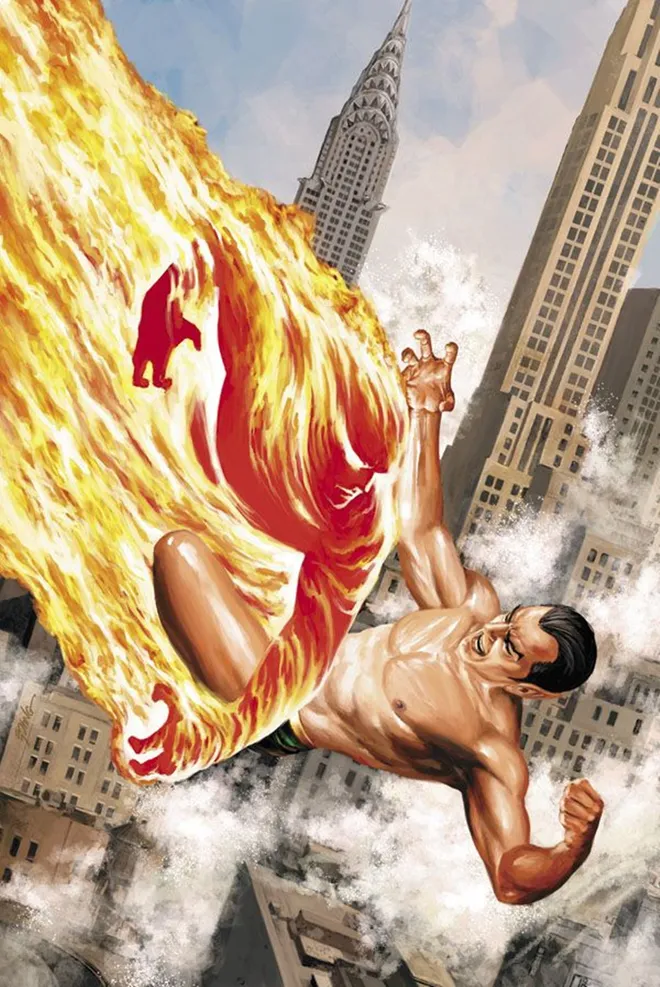 Rivalidades entre super-heróis nos quadrinhos: Tocha Humana original vs Namor (Imagem: Reprodução/Marvel Comics)