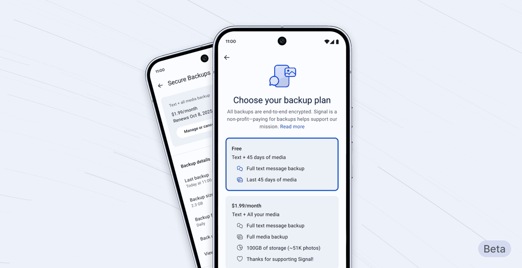 Signal terá duas opções de backup (Imagem: Divulgação/Signal)
