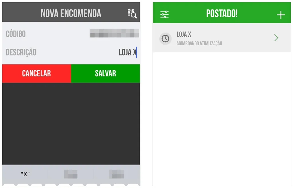 Postado! é opção mais básica para rastrear encomendas dos Correios no iPhone (Captura de tela: Caio Carvalho)