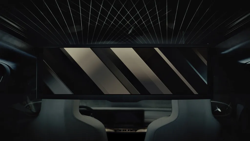 Interior do BMW i7 terá uma verdadeira sala de cinema para os ocupantes (Imagem: Divulgação/BMW)