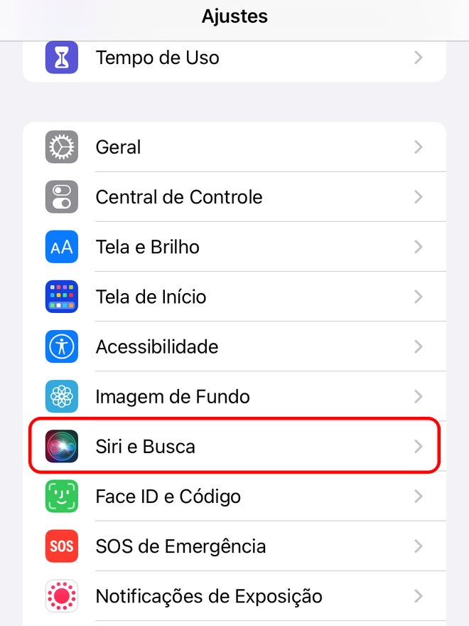 Entre nos ajustes da Siri - Captura de tela: Thiago Furquim (Canaltech)