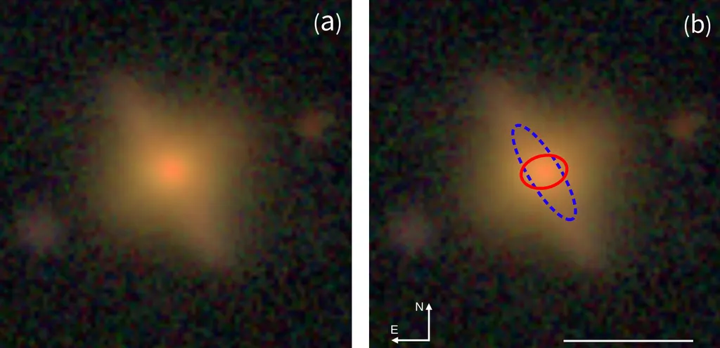 Imagem composta da galáxia J0953 (Imagem: Reprodução/Nishimura et al, 2022.)