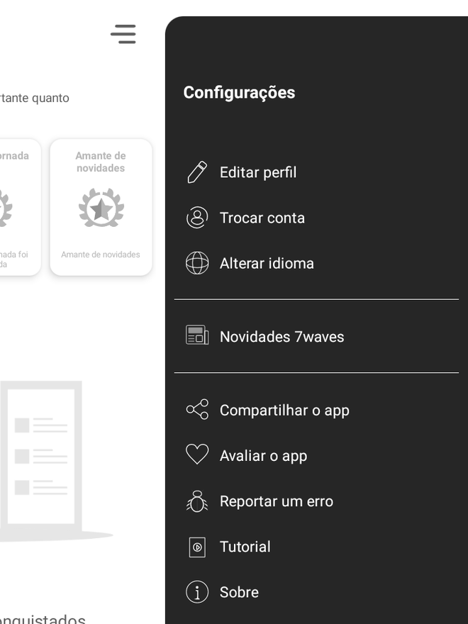 Acesse o menu lateral para gerenciar outras configurações do aplicativo - (Captura: Canaltech/Felipe Freitas)