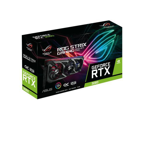 Placa de Vídeo Asus NVIDIA GeForce ROG Strix RTX 3060 O12G V2 Gaming OC Edition, 12GB GDDR6, DLSS, Ray Tracing