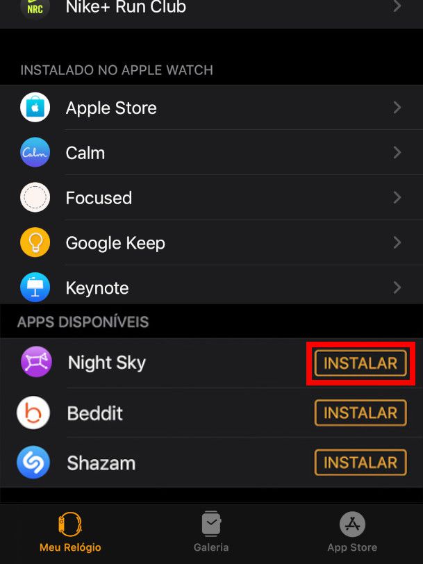 Na seção "Apps disponíveis", clique em "Instalar" nos apps disponíveis (Captura de tela: Camila Rinaldi)