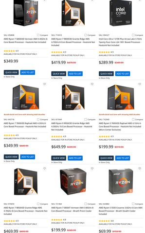 CPUs AMD Ryzen mais vendidos