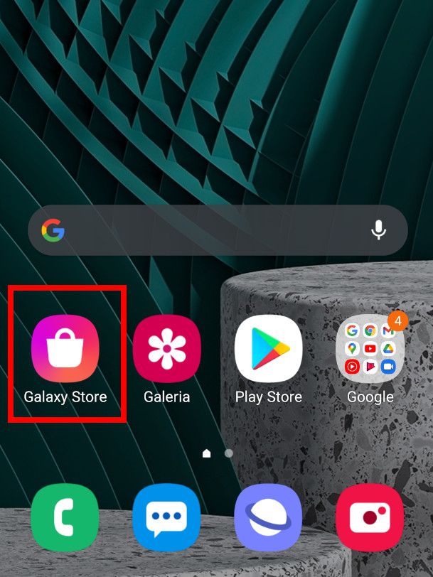 Na aba inicial do seu celular Samsung, abra o app da Galaxy Store (Captura de tela: Matheus Bigogno/Canaltech)