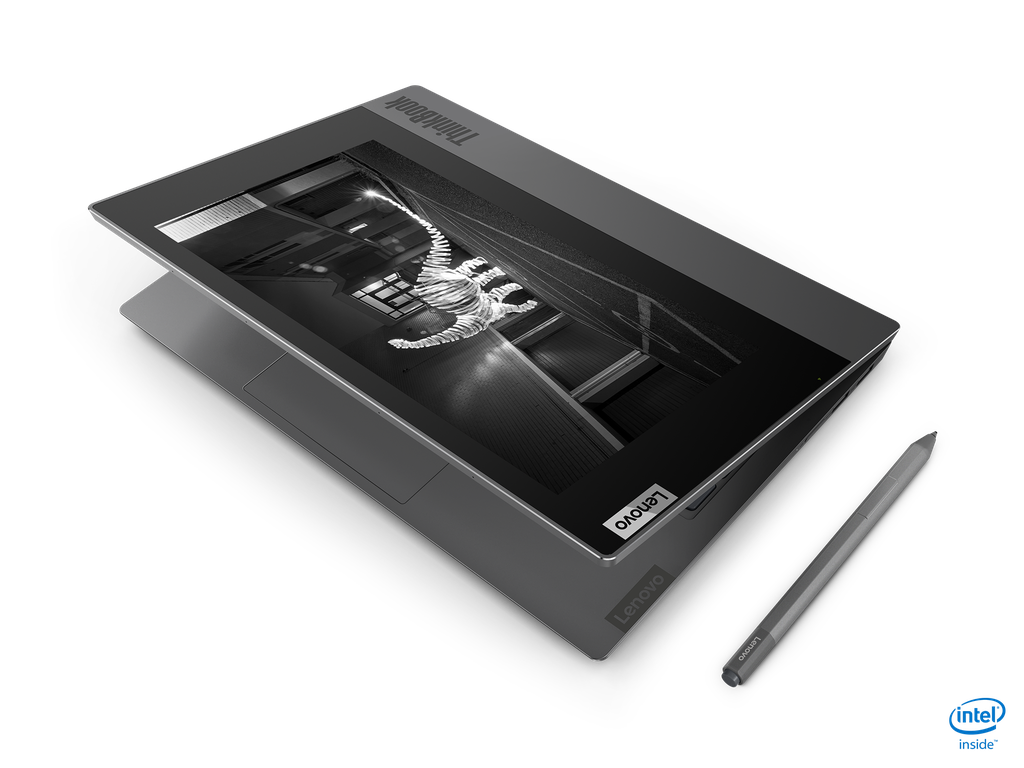 Tela externa do ThinBook Plus, do tipo E Ink (Foto: Divulgação/Lenovo)