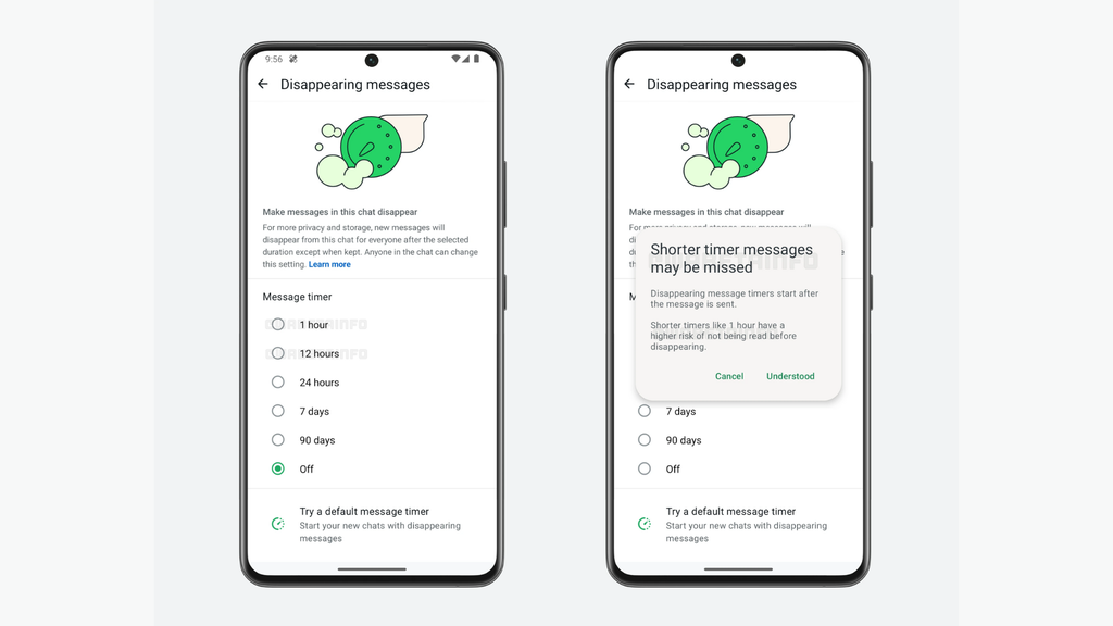 WhatsApp prepara mais opções de prazo para mensagens temporárias (Imagem: Reprodução/WABetaInfo)