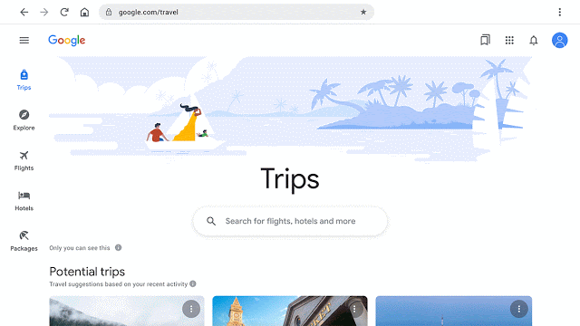 Tela do Google Trip (Imagem: Google)