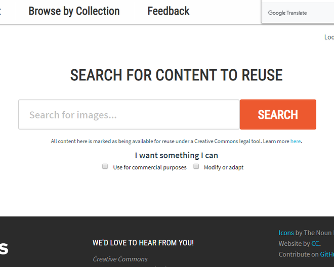 CC Search: site de pesquisas alternativo ao Google e livre de direitos autorais (Captura de tela: Ariane Velasco)