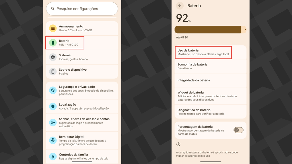 Passos para verificar apps que mais consomem bateria