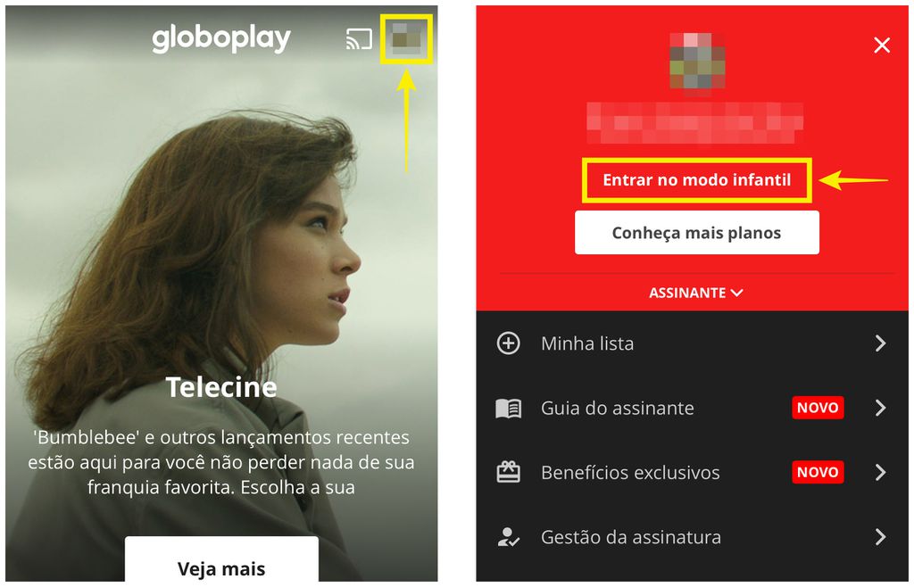 Como ativar o modo infantil do Globoplay: função fica no perfil de usuário (Captura de tela: Caio Carvalho)