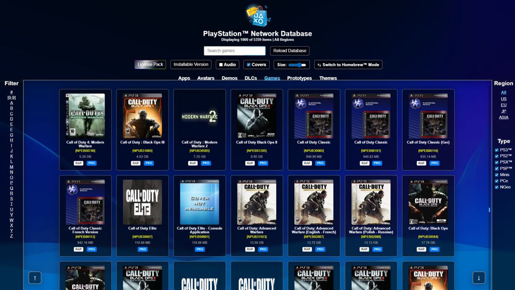 Imagem da PlayStation Network Database