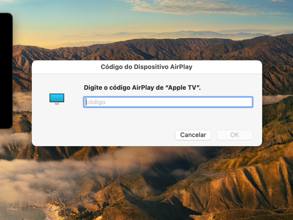 Digite o código que aparecerá na tela da sua televisão para dar permissão ao AirPlay da Apple TV - Captura de tela: Thiago Furquim (Canaltech)