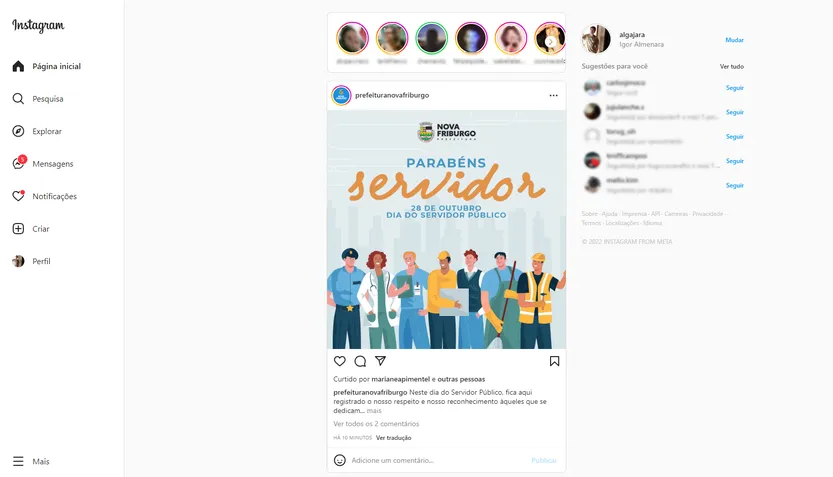 Novo visual do Instagram web (Imagem: Igor Almenara/Canaltech)