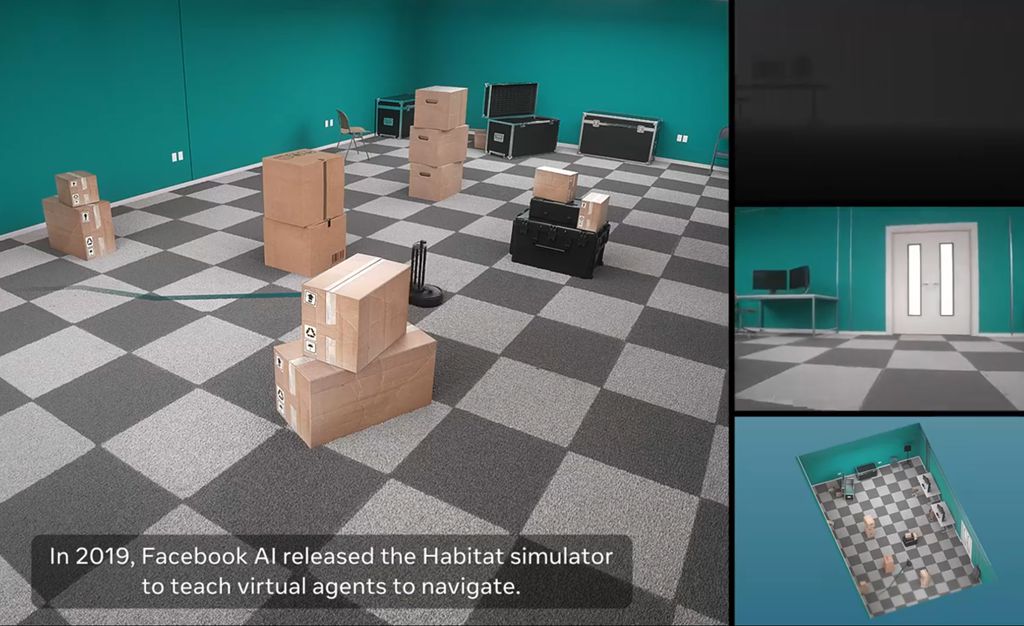 A versão de 2019 da IA era capaz de desviar de caixas e outros obstáculos (Imagem: Reprodução/Facebook)