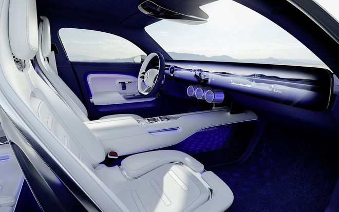 Interior do Vision EQXX é luxuoso e sustentável (Imagem: Divulgação/Mercedes-Benz)