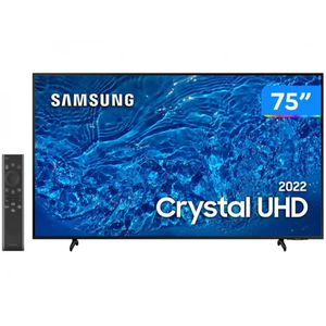 Smart TV 75” 4K Crystal UHD Samsung UN75BU8000 - VA Wi-Fi Bluetooth Alexa Google 3 HDMI [APP + CLIENTE OURO + CUPOM]