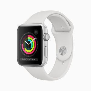Apple Watch Series 3 (GPS) - 42mm - Caixa Prateada de Alumínio com Pulseira Esportiva Branca [À VISTA]