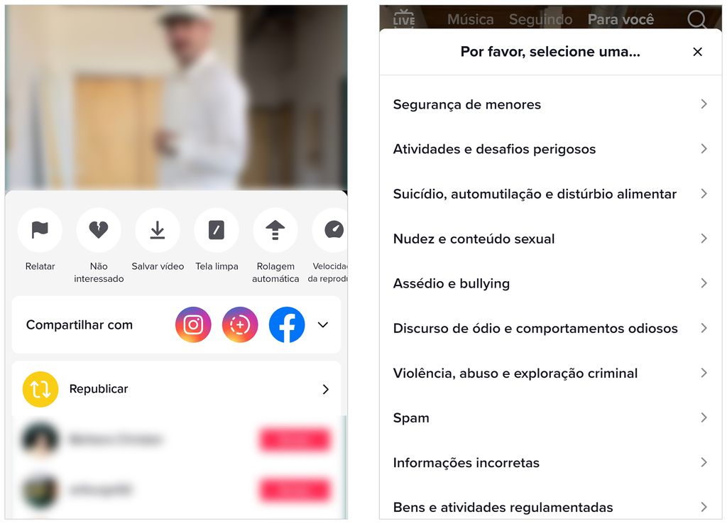A maioria das redes sociais possui ferramentas de denúncia contra assédio e exposição de dados: informe as redes sobre o caso (Imagem: Captura de tela/André Magalhães/Canaltech)