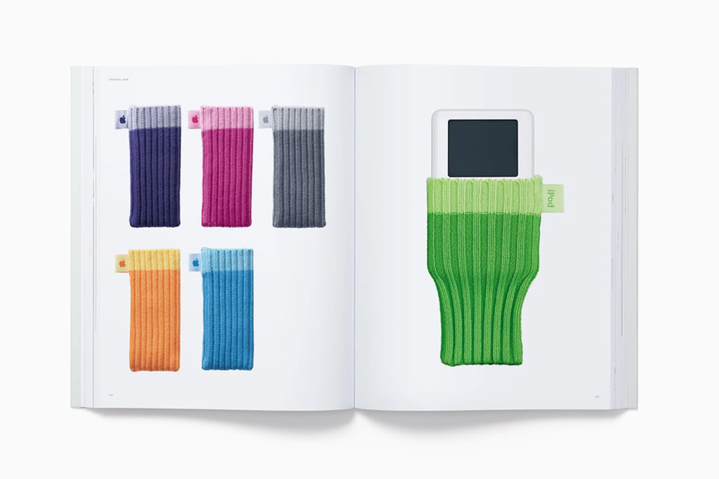 Livro de design da Apple tem parte dedicada para meias de proteção do iPod (Imagem: Apple/NativeUnion)