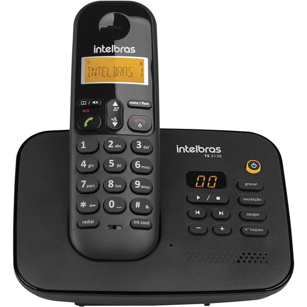 Telefone Sem Fio Intelbras TS 3130 - Identificador de Chamada Sec. Eletrônica Preto
