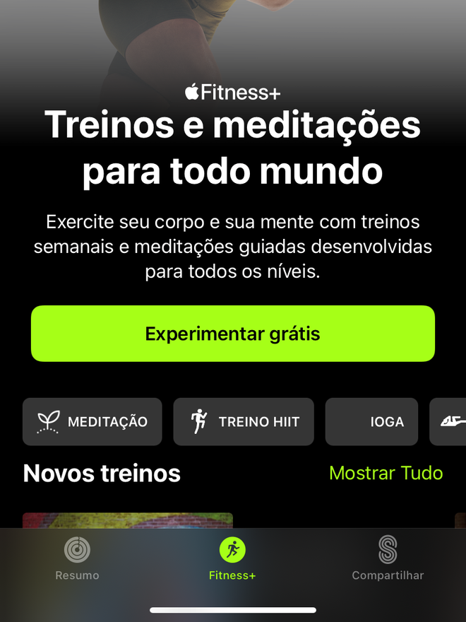Encontre o Fitness+ na aba do app Fitness para iPhone, iPad e Apple TV - Captura de tela: THiago Furquim (Canaltech)