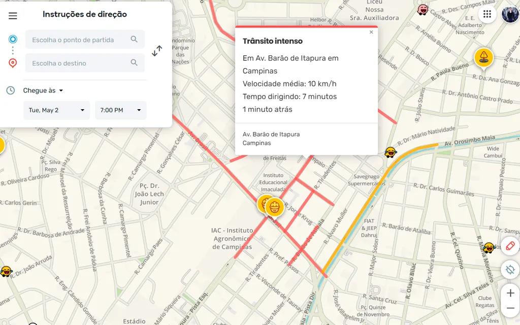 Use os alertas para entender o que acontece no trânsito (Imagem: Captura de tela/André Magalhães/Canaltech)