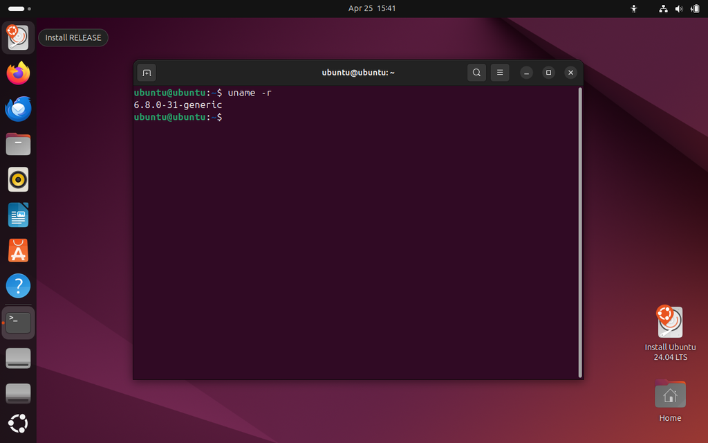 Ubuntu 24.04 LTS vem com Linux 6.8 (Imagem: Captura de tela/Bruno De Blasi/Canaltech)