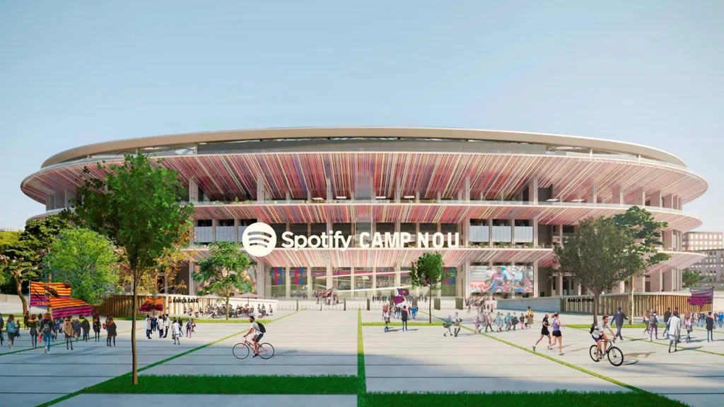 O estádio do Barça também passará a se chamar Spotify Camp Nou (Imagem: Divulgação/Spotify)