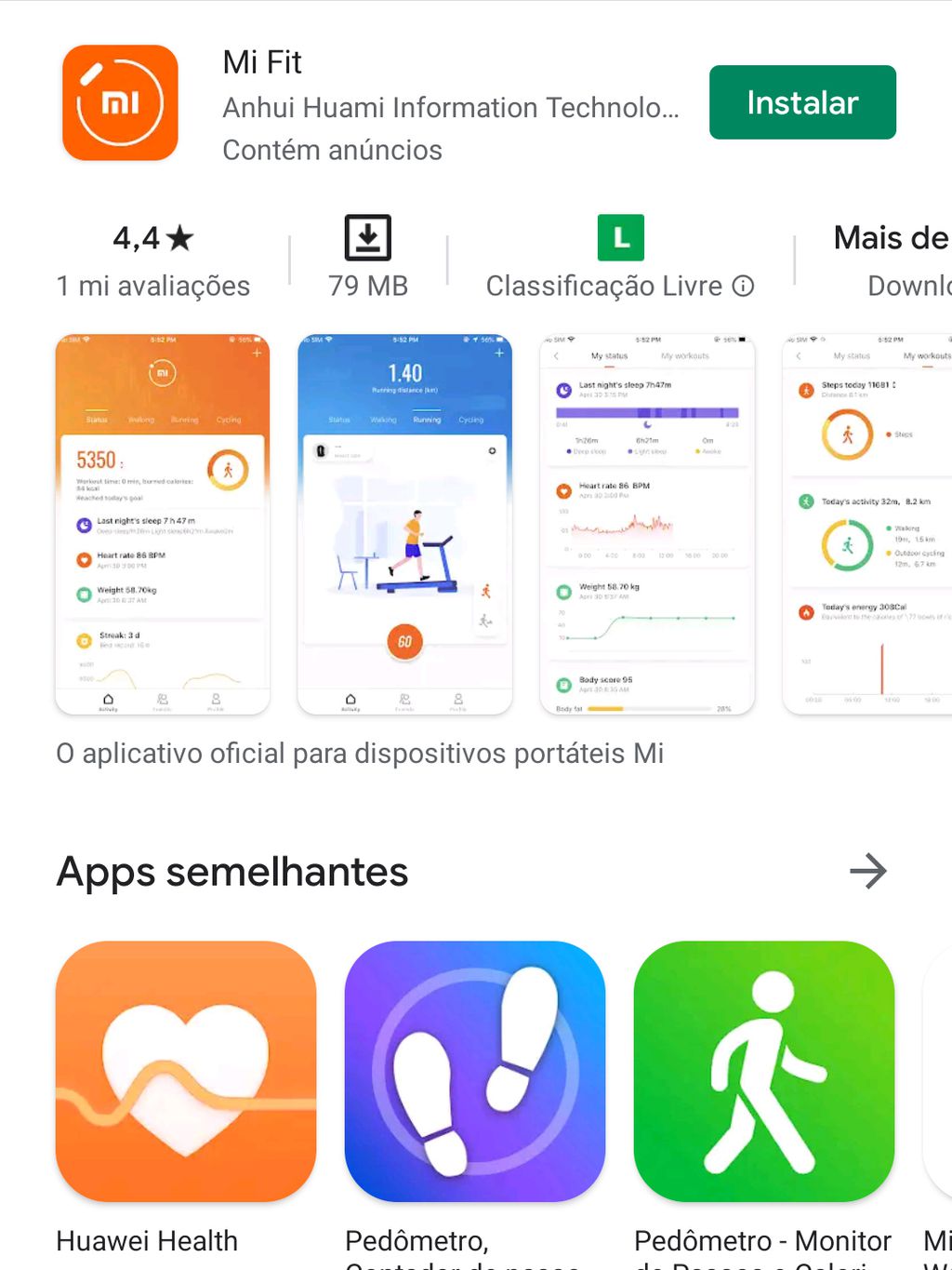 Instale o aplicativo Mi Fit em seu celular pela Play Store ou App Store (Imagem: Felipe Junqueira/Captura de tela)