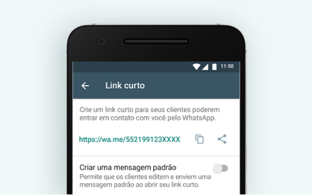 Função de link curto no WhatsApp Business (Imagem: Divulgação/WhatsApp)
