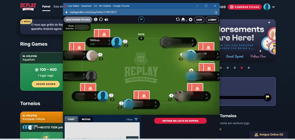 O Replay Poker conta com modos para jogadores experientes e casuais (Imagem: Reprodução/Replay Poker)