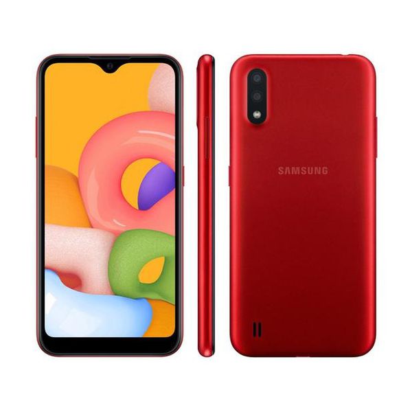 Smartphone Samsung Galaxy A01 32GB Vermelho - 2GB RAM Tela 5,7” Câm. Dupla + Câm. Selfie 5MP [CUPOM]