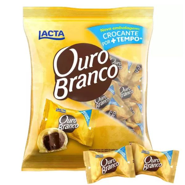 Pacote de Bombom Chocolate Ouro Branco 1kg - Lacta