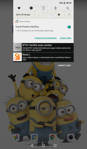 Propagandas sendo mostradas no Positivo Twist Tab